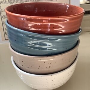 Sango Like New Siterra Artist Speckled Stoneware Bowls Set 4 Berry Bowls